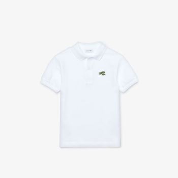 Lacoste Stylized Logo Cotton Petit Piqué Polo - Polo Dětské Bílé | CZ-iyZFap